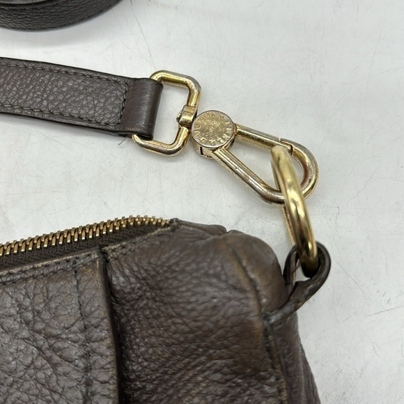 Furla Vintage Brown Pebble Leather Crossbody Bag with Teal Lining Made in Italy - Picture 5 of 15